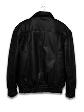 Womens 90s vintage leather jacket oversized black